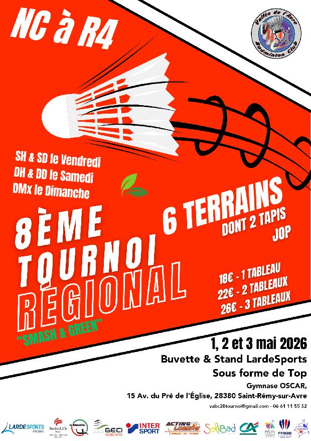 8ème Tournoi Régional "Smash &amp; Green" - VABC